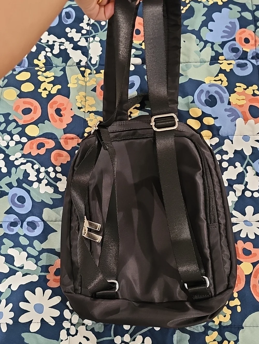 Hedgren Vogue Black backpack features tone-on-tone hardware & RFID-blocking